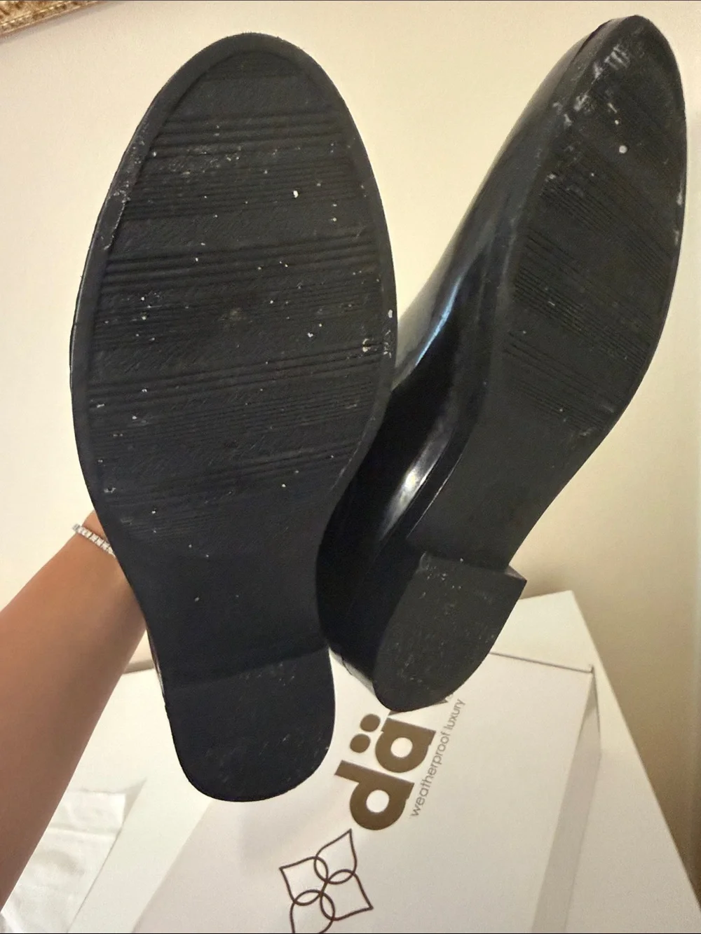 Women’s Black Patent Chelsea Rain Booties